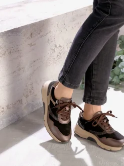 Baskets cuir de bœuf nappa et velours