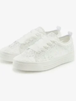 Baskets sneakers d'été légères avec dentelle tendance et élégante et semelle légèrement compensée
