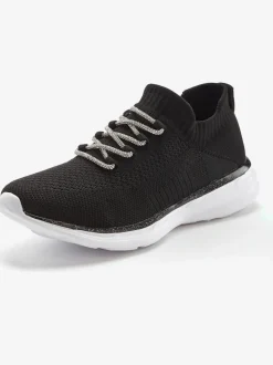 Baskets sneakers en textile avec laçage brillant tendance