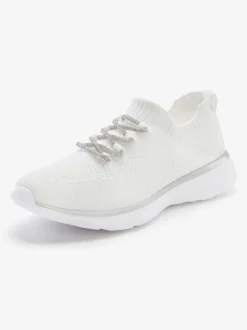 Baskets sneakers en textile avec laçage brillant tendance
