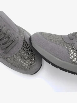Baskets sneakers élégantes avec imprimé léopard brillant tendance et superbe imitation daim