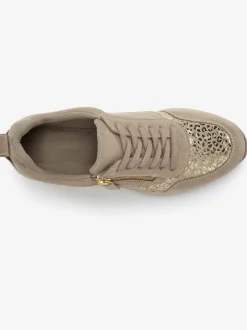 Baskets sneakers élégantes avec imprimé léopard brillant tendance et superbe imitation daim