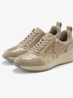 Baskets sneakers élégantes avec imprimé léopard brillant tendance et superbe imitation daim