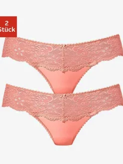 Beau string avec large ceinture de dentelle nuance