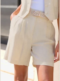 Bermuda ample avec ceinture élastique et poches fendues