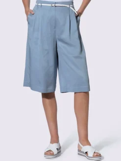 Bermuda de style sportif à jambes larges avec ceinture élastique