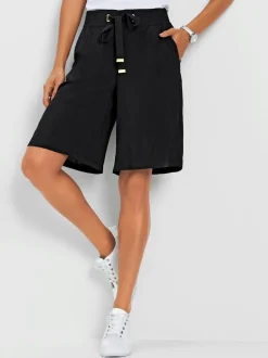 Bermuda fluide avec ceinture élastique et deux poches latérales