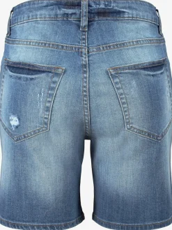 Bermudas en jean effet déchiré coupe cinq poches recyclé