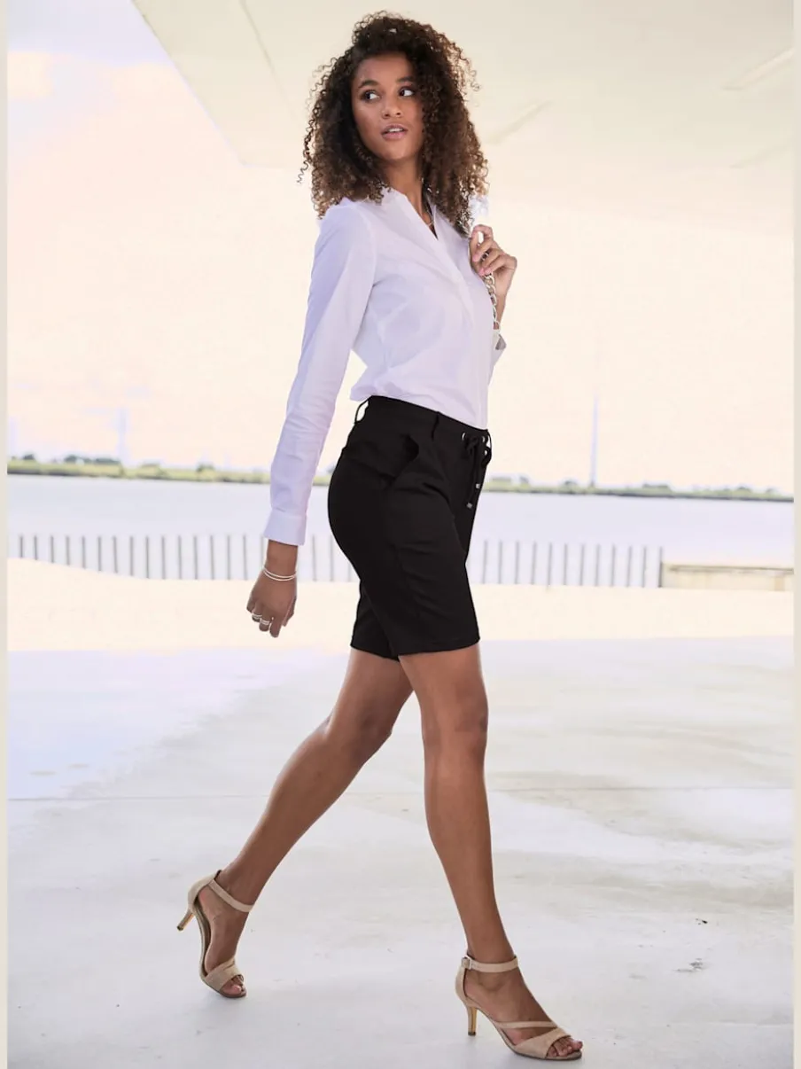 Bermudas à lien à nouer avec poches latérales fendues