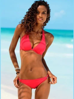 Bikini armatures à nouer dans le cou avec anneaux décoratifs