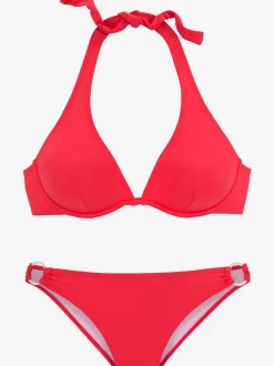 Bikini armatures à nouer dans le cou avec anneaux décoratifs