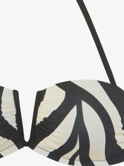 Bikini bandeau au design animal avec bretelles amovibles