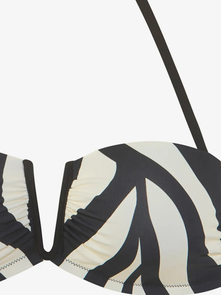 Bikini bandeau au design animal avec bretelles amovibles