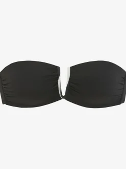 Bikini bandeau design uni avec détails contrastés modernes