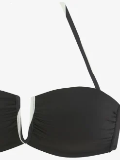 Bikini bandeau design uni avec détails contrastés modernes