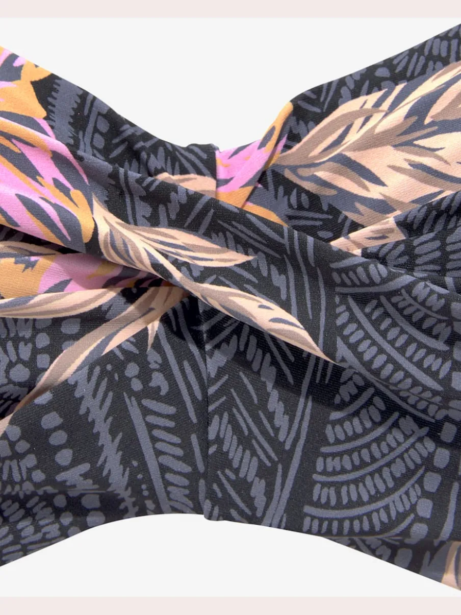 Bikini bandeau à motifs floraux avec bonnets rembourrés