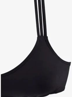 Bikini bustier uni avec bretelles croisées et bas assortis