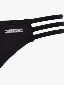 Bikini bustier uni avec bretelles croisées et bas assortis
