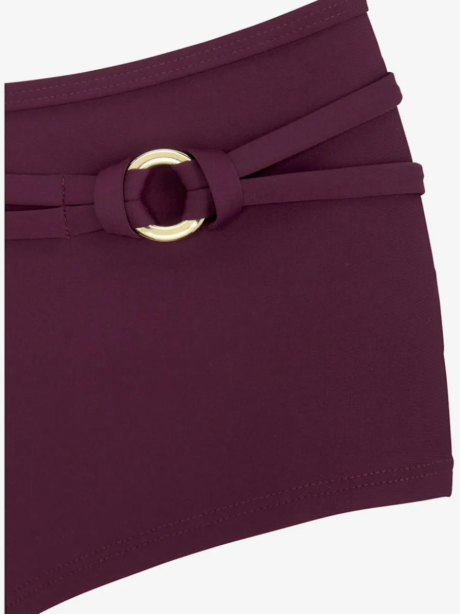 Bikini mini-short avec ceinture décorative et anneau brillant