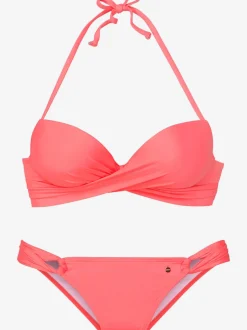 Bikini push-up avec bonnets doublés et ruban noué