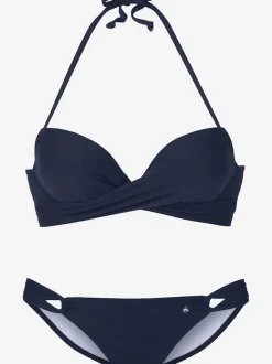 Bikini push-up avec bonnets doublés et ruban noué