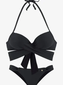 Bikini push-up avec bonnets doublés et ruban noué
