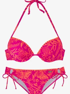 Bikini push-up avec bordure crochetée et armatures