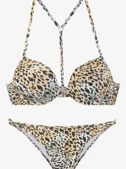 Bikini push-up à imprimé animal avec bonnets rembourrés et renfort intégré