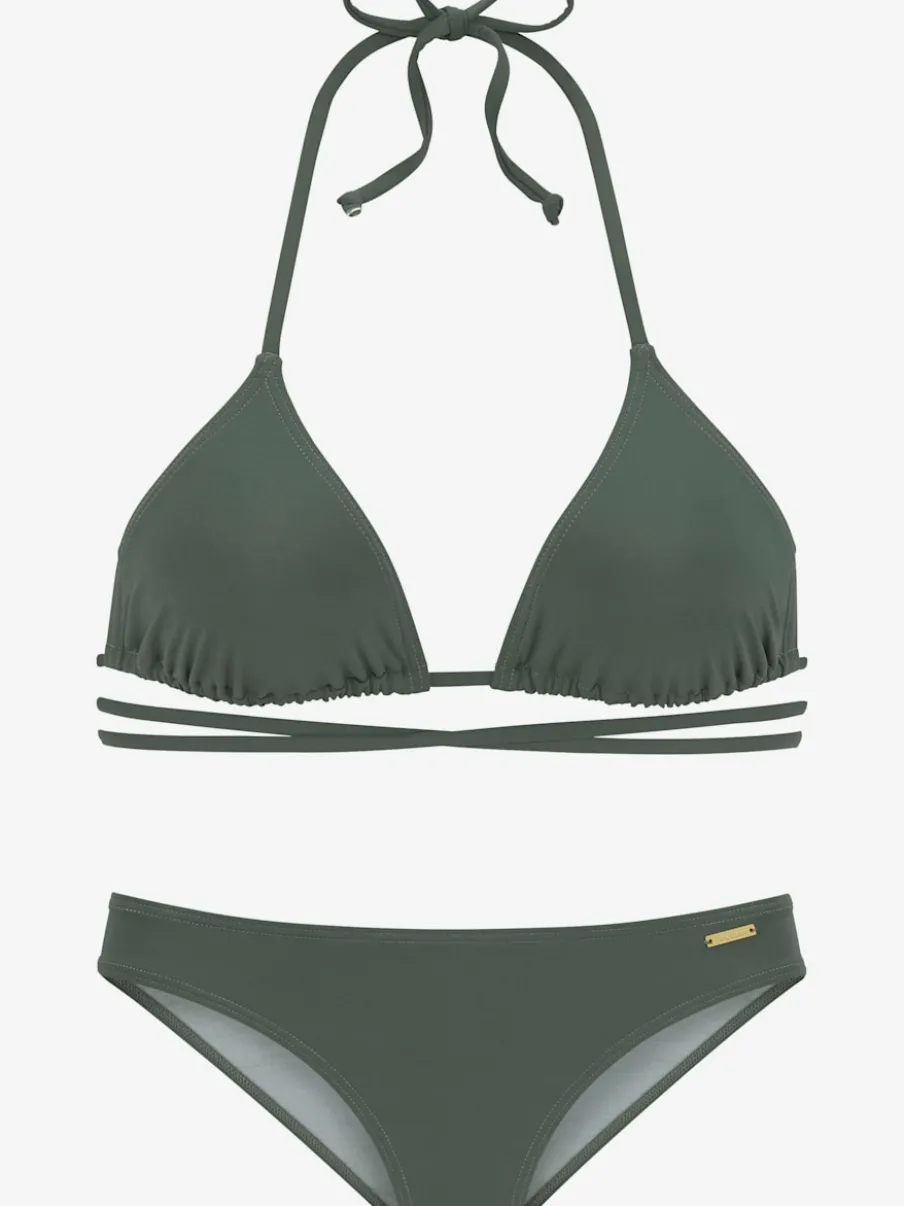 Bikinis triangle avec bonnets amovibles et lien noué