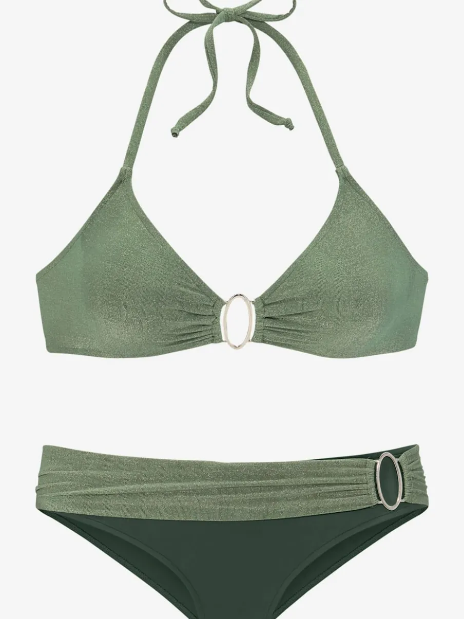 Bikinis triangle avec bonnets amovibles et ceinture brillante