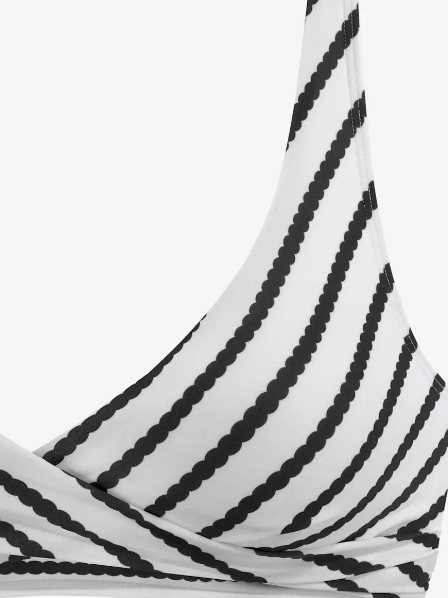 Bikinis triangle à rayures avec bonnets souples réglables
