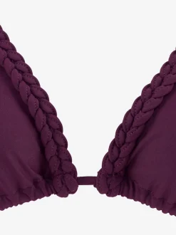 Bikini triangle ajustable avec détails tressés et bonnets amovibles