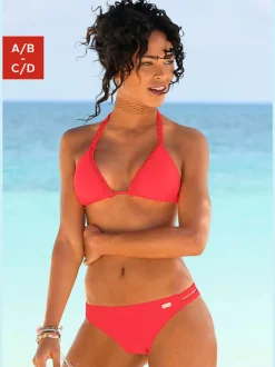Bikini triangle ajustable avec détails tressés et bonnets amovibles