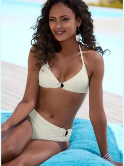Bikini triangle avec bonnets amovibles et ceinture à revers