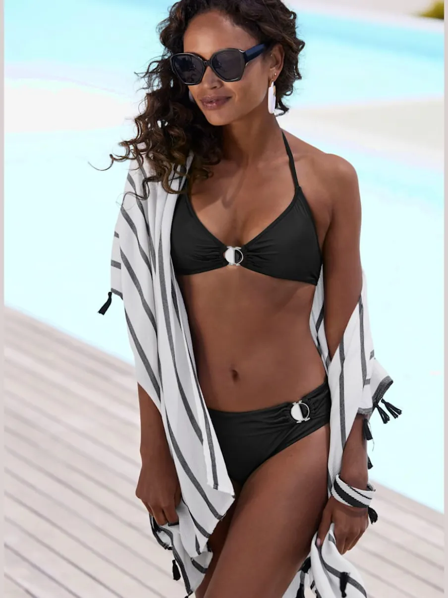 Bikini triangle avec bonnets amovibles et ceinture à revers
