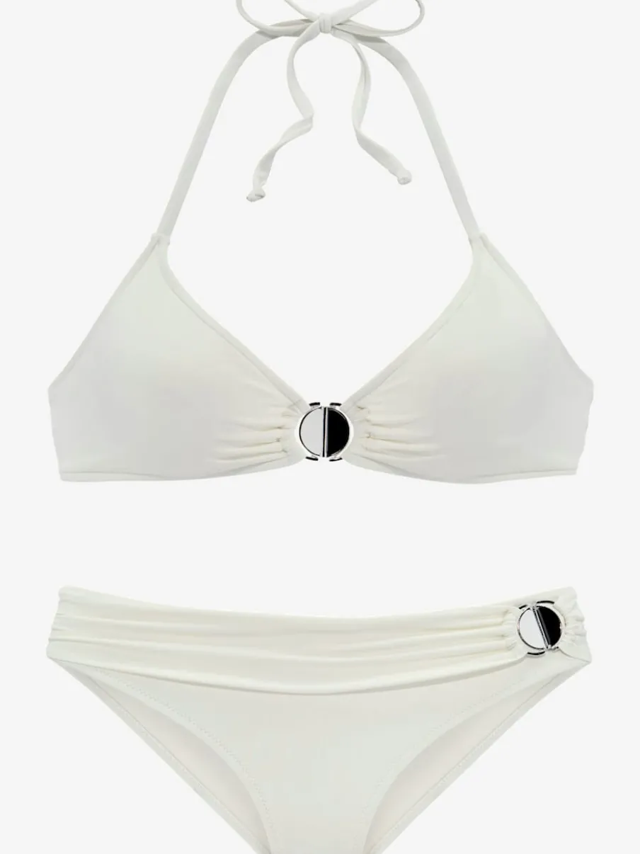 Bikini triangle avec bonnets amovibles et ceinture à revers