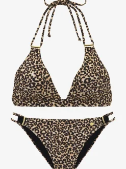 Bikini triangle avec imprimé léopard et bonnets amovibles
