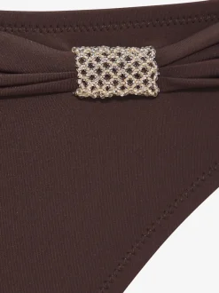 Bikini triangle avec jolies perles fantaisie et ceinture à revers