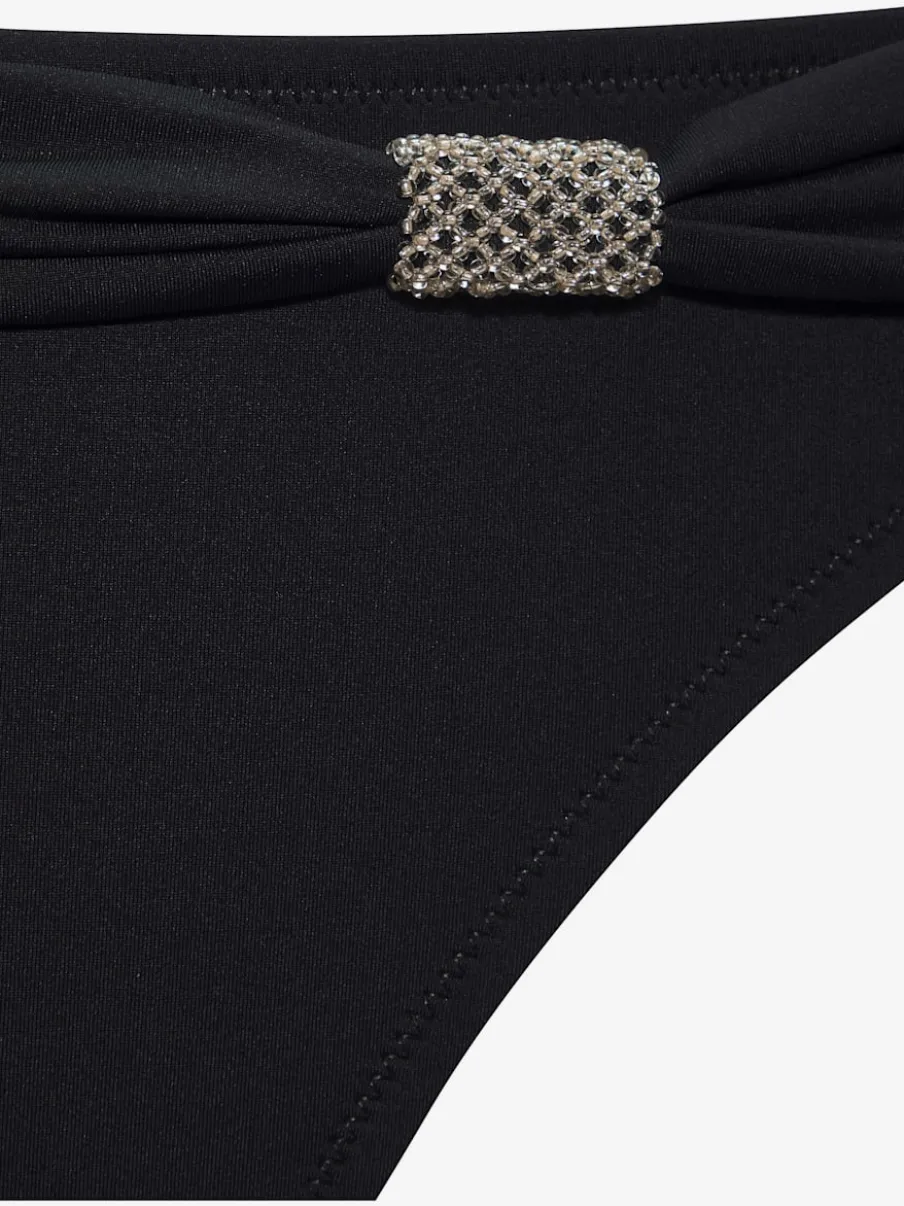 Bikini triangle avec jolies perles fantaisie et ceinture à revers