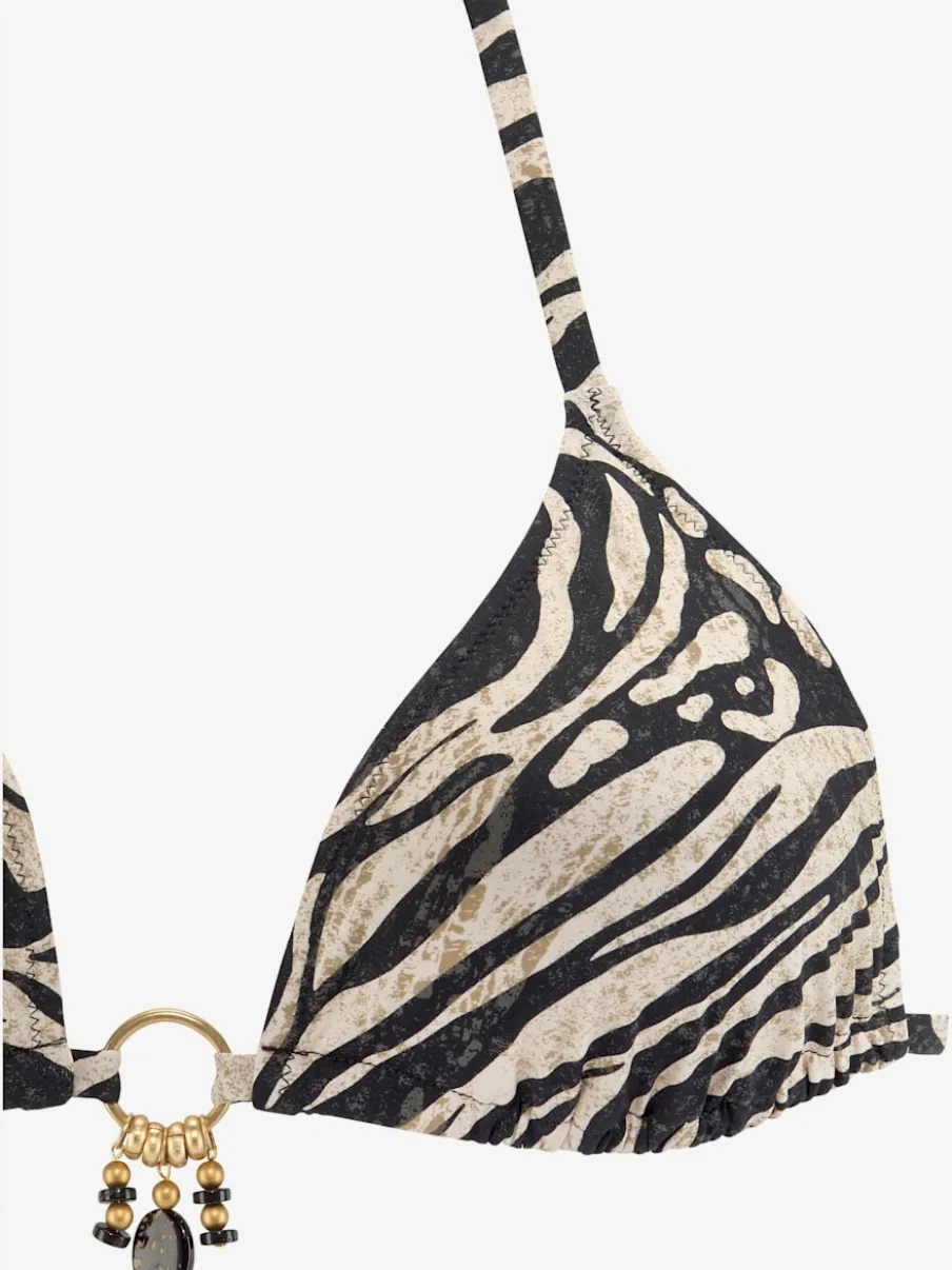 Bikini triangle avec liens sur les côtés et motif animal