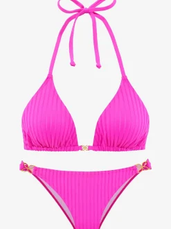 Bikini triangle avec matière structurée et bonnets amovibles