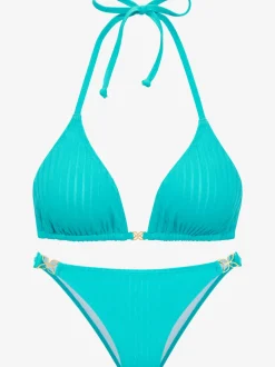 Bikini triangle avec matière structurée et bonnets amovibles