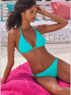 Bikini triangle avec matière structurée et bonnets amovibles