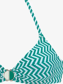 Bikini triangle avec motif zigzag et bonnets amovibles