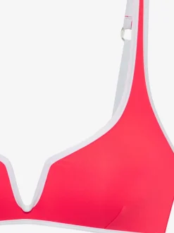 Bikini triangle avec passepoil contrasté et décolleté en V