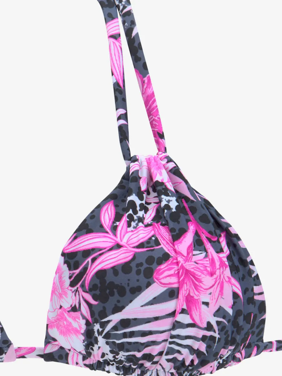 Bikini triangle à imprimé coloré avec bonnets rembourrés et bretelles à nouer