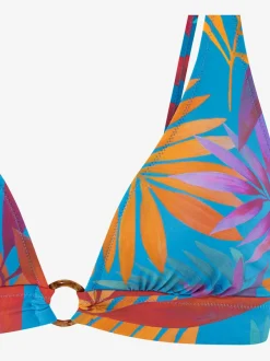 Bikini triangle à imprimé feuilles avec bonnets amovibles et bretelles réglables