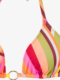 Bikini triangle à motifs graphiques avec bonnets amovibles et pantalon noué sur le côté