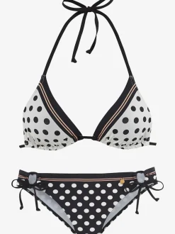 Bikini triangle à pois avec bonnets amovibles
