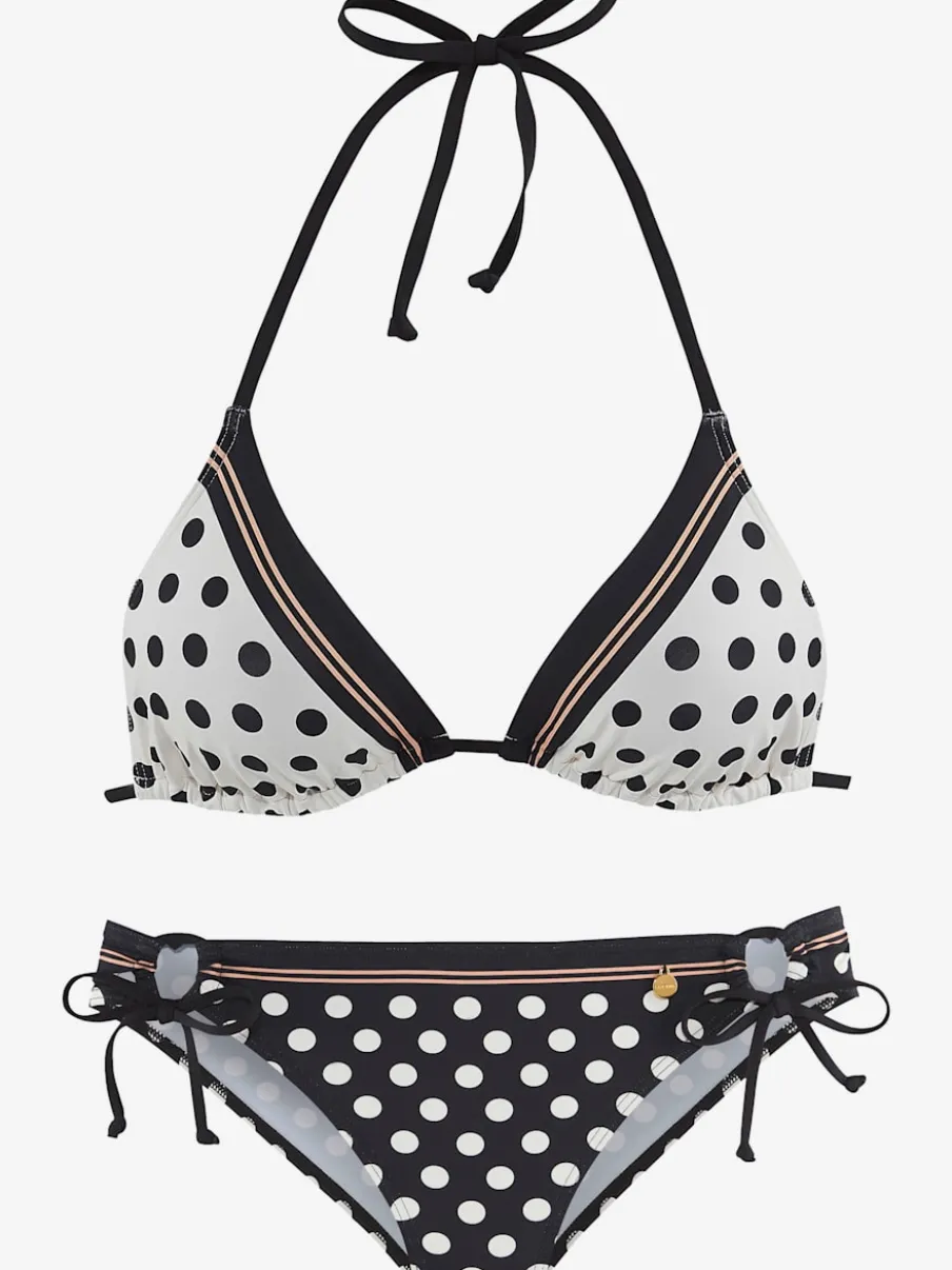 Bikini triangle à pois avec bonnets amovibles